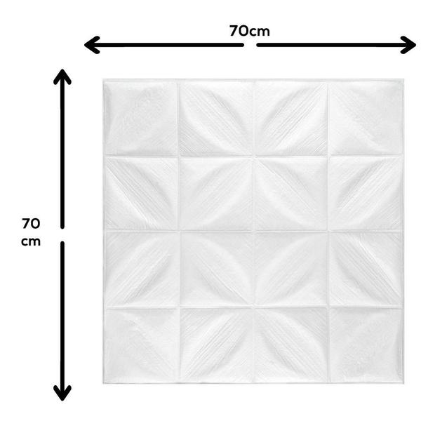 Imagem de Kit 5 Painel Adesivo 3D Revestimento Papel Parede Pétalas Branco