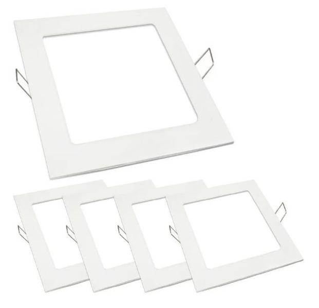 Imagem de Kit 5 Painel Plafon Led Embutir 17X17cm 12W 6500K Bivolt