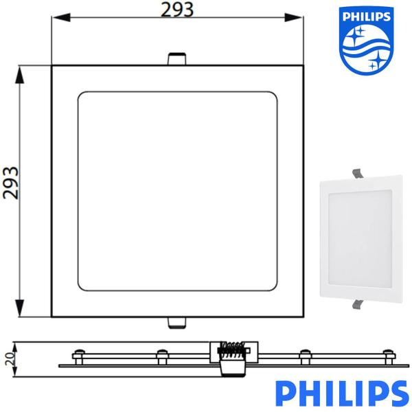 Imagem de Kit 5 Painel Plafon Led Embutir Quadrado 24w Branco Frio 6500k