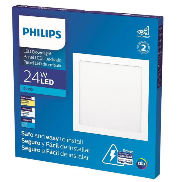 Imagem de Kit 5 Painel Plafon Led Embutir Quadrado 24w Branco Frio 6500k