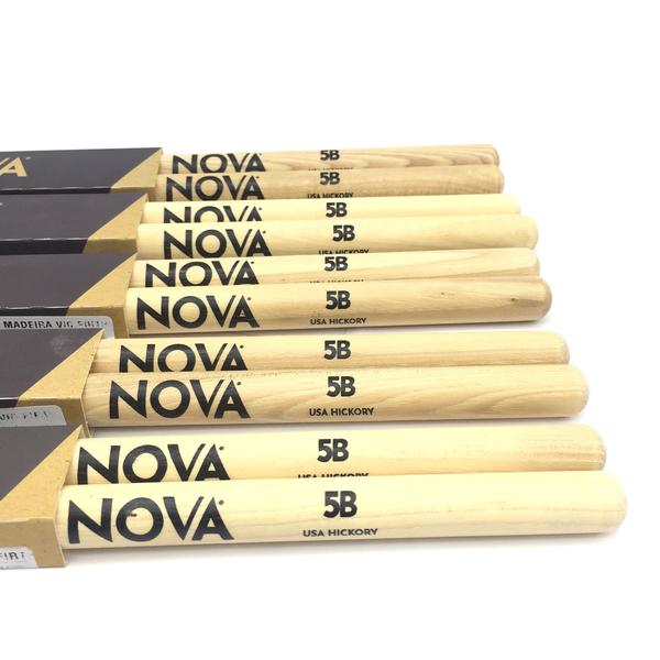 Imagem de Kit 5 Par Baqueta Vic Firth NOVA 5B Hickory USA ponta Madeir