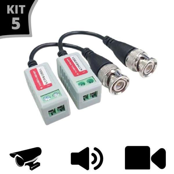 Imagem de Kit 5 Par de conector vídeo balun com esxtensão câmera HD cvi tvi analógico  953