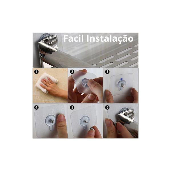 Imagem de Kit 5 Parafusos Adesivo Facil Instalação Sem Furos Multiuso