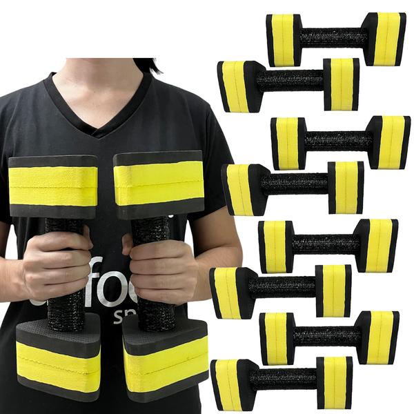 Imagem de Kit 5 Pares de Halteres Hidroginástica Em EVA 1 A 2 Kg DF4011-BK Preto/Amarelo Dafoca Sports