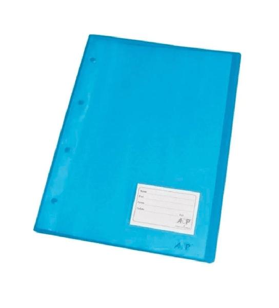 Imagem de Kit 5 Pastas Cátalogo Azul Com 10 Envelopes Plásticos Acp