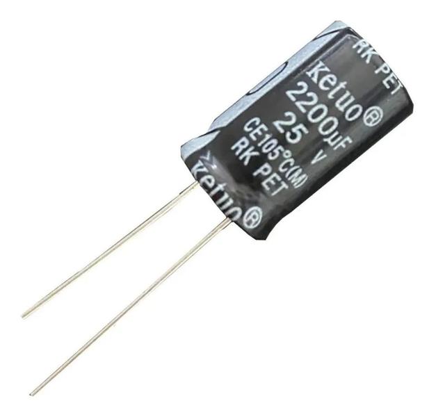 Imagem de Kit 5 pçs - capacitor eletrolitico 2200x25v - 2200 uf x 25v - 105 graus