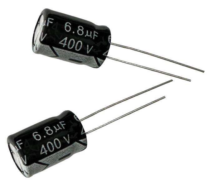 Imagem de Kit 5 pçs - capacitor eletrolitico 6,8x400v - 6,8uf x 400v