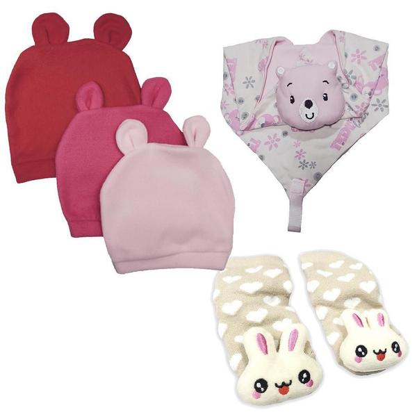 Kit 5 Peças Acessórios Bebê Presente Chá De Bebê Inverno - Koala Baby Imagem de Kit 5 Peças Acessórios Bebê Presente Chá De Bebê Inverno