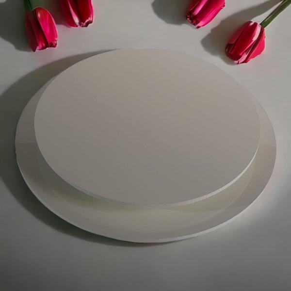 Imagem de Kit: 5 Peças De 15 Cm - Base Cake Board Branco P/ Bolo Em Mdf 6 Mm