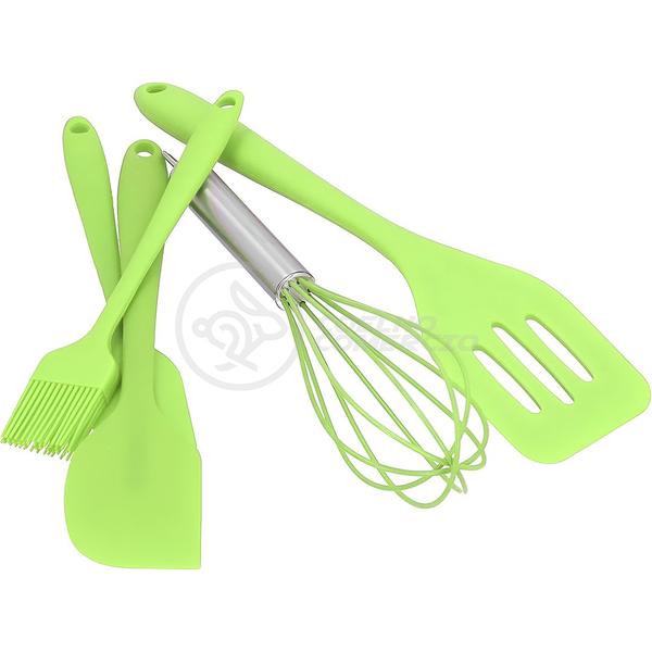 Imagem de Kit 5 Peças Jogo de Cozinha de Silicone Resistente a Altas Temperaturas Conjunto de Utensílios Verde