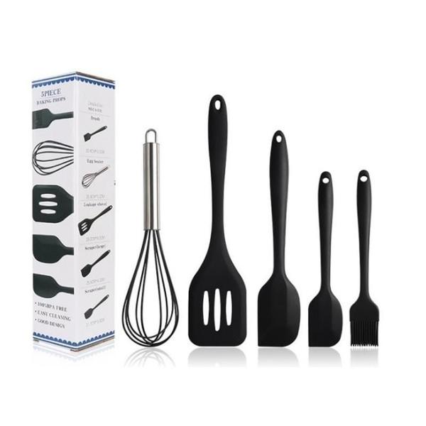 Imagem de Kit 5 Peças Jogo De Utensilios De Cozinha Com De Silicone