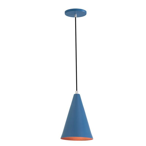 Imagem de Kit 5 Pendente Lustre Luminária Cone Azul