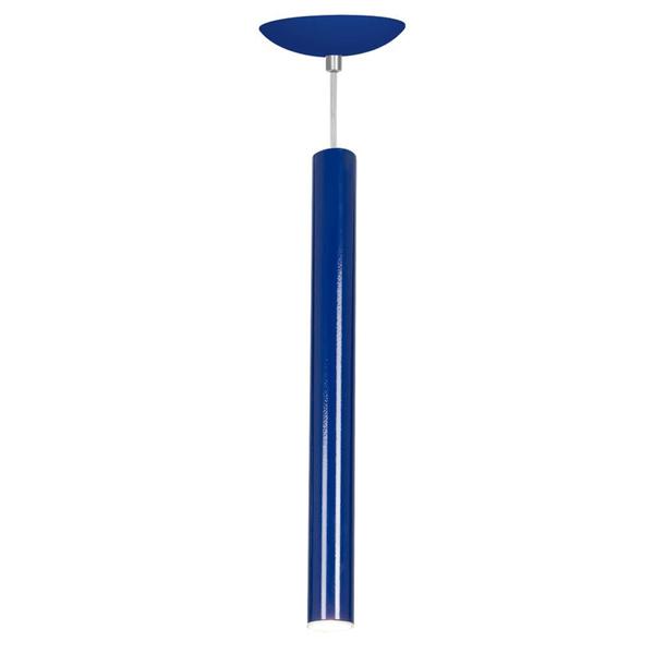 Imagem de Kit 5 Pendente Tubo Cilindro Azul 50Cm + Led 3k