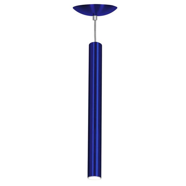 Imagem de Kit 5 Pendente Tubo Cilindro Azul Metalico 50Cm + Led 3k