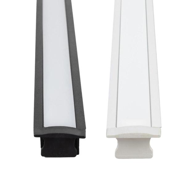 Kit 5 Perfil de Led Reforçado Embutir 24x14mm Barra 2m para Fita de Led Pasilux Imagem de Kit 5 Perfil de Led Reforçado Embutir 24x14mm Barra 2m para Fita de Led Pasilux