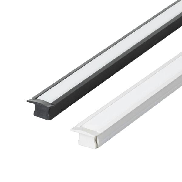 Kit 5 Perfil de Led Reforçado Embutir 24x14mm Barra 2m para Fita de Led Pasilux Imagem de Kit 5 Perfil de Led Reforçado Embutir 24x14mm Barra 2m para Fita de Led Pasilux