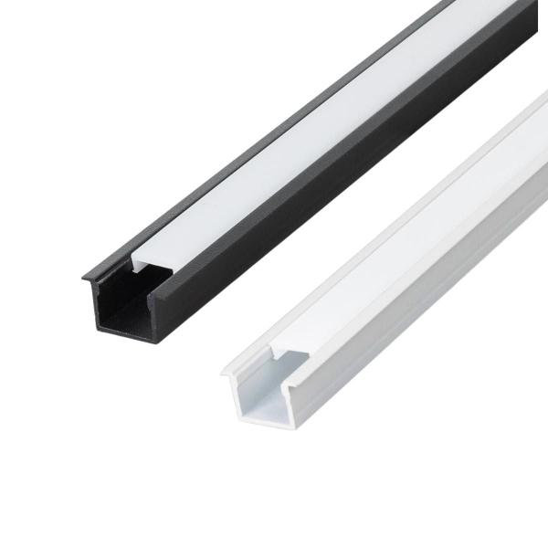 Kit 5 Perfil de Led Reforçado Embutir 24x14mm Barra 2m para Fita de Led Pasilux Imagem de Kit 5 Perfil de Led Reforçado Embutir 24x14mm Barra 2m para Fita de Led Pasilux