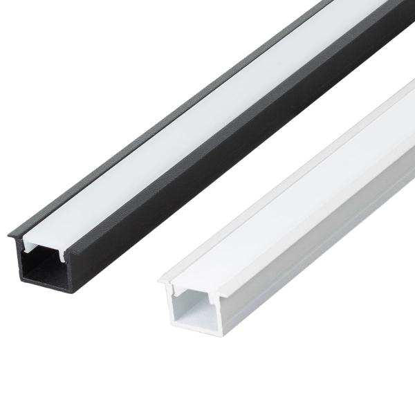 Kit 5 Perfil de Led Reforçado Embutir 24x14mm Barra 2m para Fita de Led Pasilux Imagem de Kit 5 Perfil de Led Reforçado Embutir 24x14mm Barra 2m para Fita de Led Pasilux