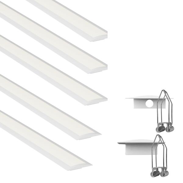 Kit 5 Perfil Para Fita Led 2M 24x8mm Aluminio P/ Embutir Moveis Gesso Sanca - AVANT Imagem de Kit 5 Perfil Para Fita Led 2M 24x8mm Aluminio P/ Embutir Moveis Gesso Sanca - AVANT