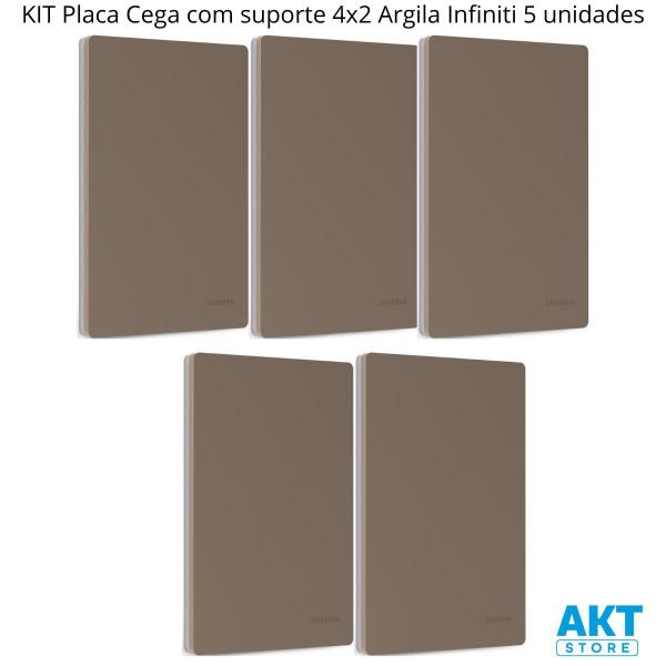 Imagem de Kit 5 Placa 4x2 Cega com Suporte Argila Infiniti Margirius