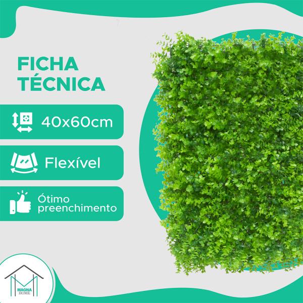 Imagem de KIT 5 Placa de Buchinho 60x40 Tipo Eucalipto - Grama Artificial para Muro Ingles / Jardim Vertical