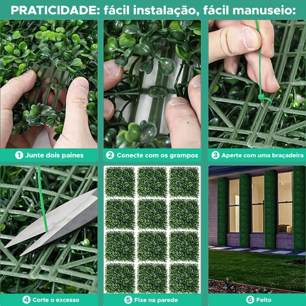 Imagem de KIT 5 Placa de Buchinho 60x40 Tipo Grama - Grama Artificial para Muro Inglês / Jardim Vertical 