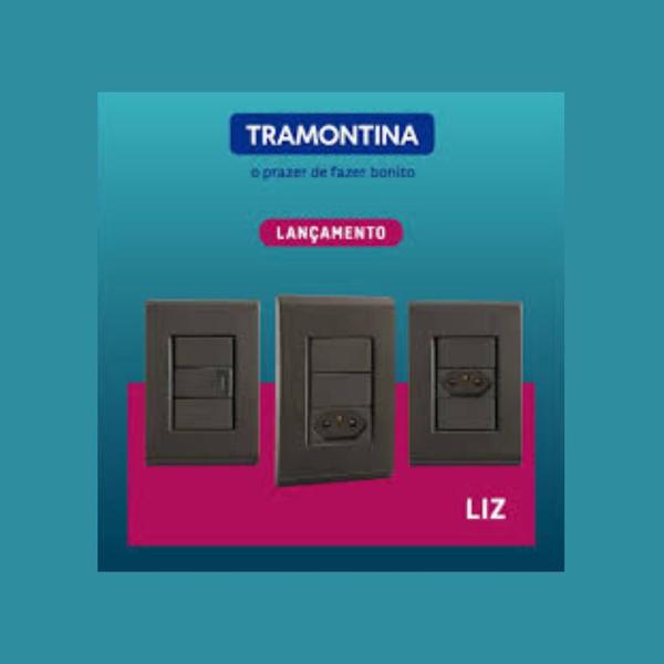 Imagem de Kit 5 Placa/Espelho 4x2 1 Mod Liz Grafite Tramontina