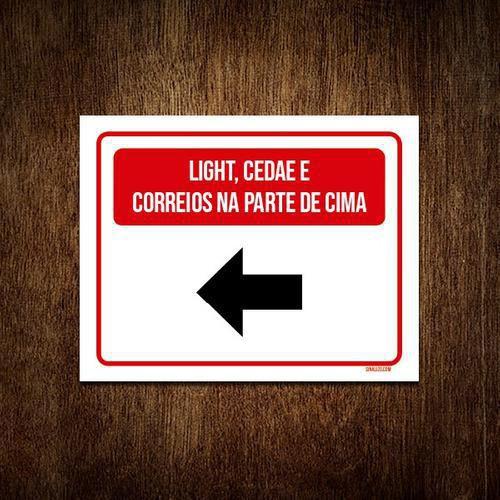 Imagem de Kit 5 Placa Light Cedae Correios Parte De Cima Seta