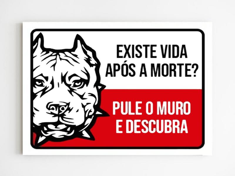 Imagem de Kit 5 Placas aviso cuidado com cachorro vida apos a morte