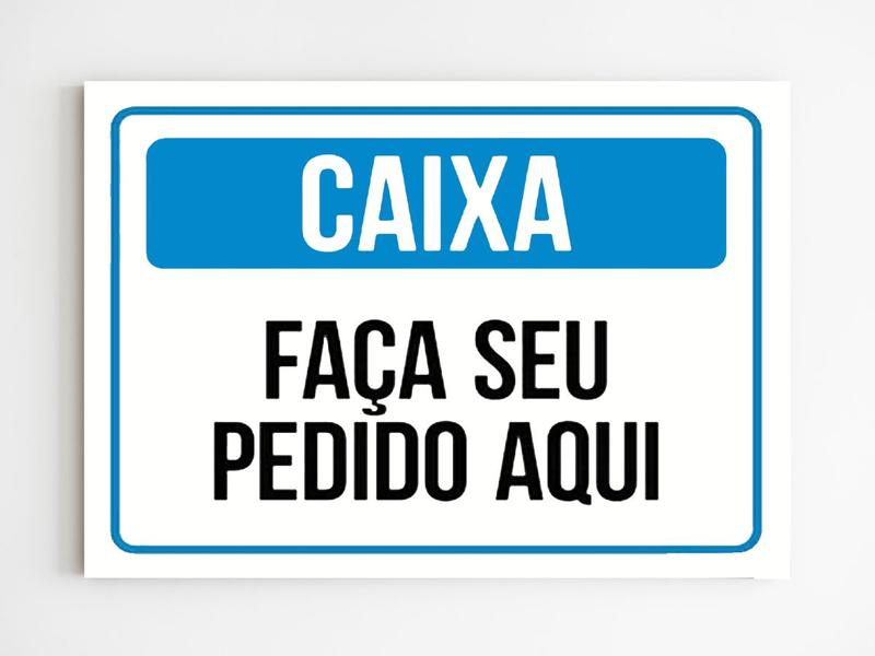 Imagem de Kit 5 Placas de sinalização caixa faça seu pedido aqui mdf