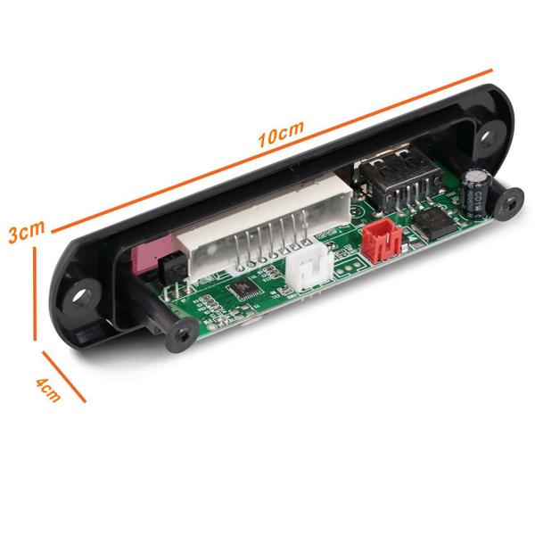 Imagem de kit 5 Placas Decodificadora 5v a 12v Usb Mp3 Fm Aux Bt Rádio P/ Amplificador Caixa Ativa Controle