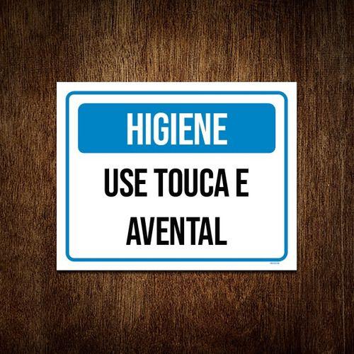 Imagem de Kit 5 Placas Higiene Use Touca E Avental