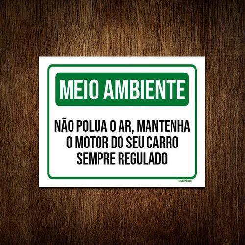 Imagem de Kit 5 Placas Meio Ambiente Não Polua Ar