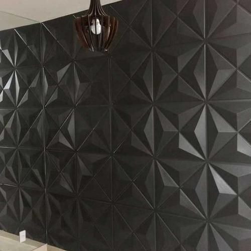 Imagem de Kit 5 Placas Revestimento De Parede Pvc 3D Estrelar Preto