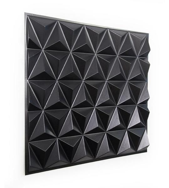 Imagem de Kit 5 Placas Revestimento De Parede Pvc 3D Triangular Preto