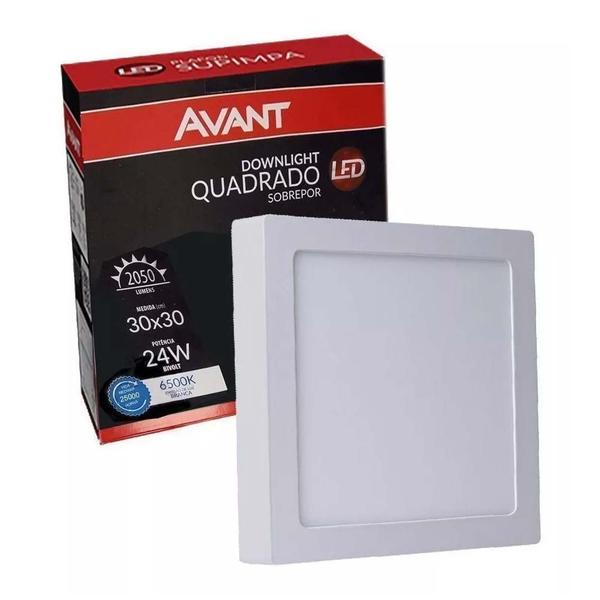 Imagem de Kit 5 Plafon Led Quadrado 30x30 Sobrepor 24W 6500k Painel Avant