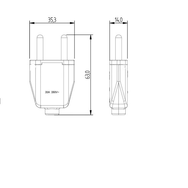 Imagem de Kit 5 Plugue Macho 2P 10A Cor Branco