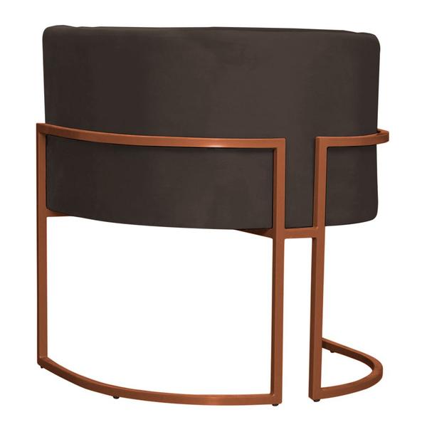 Imagem de Kit 5 Poltronas Decorativa Luana Base Bronze Veludo Marrom - Montanaris Decor