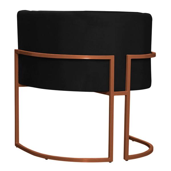 Imagem de Kit 5 Poltronas Decorativa Luana Base Bronze Veludo Preto - Montanaris Decor