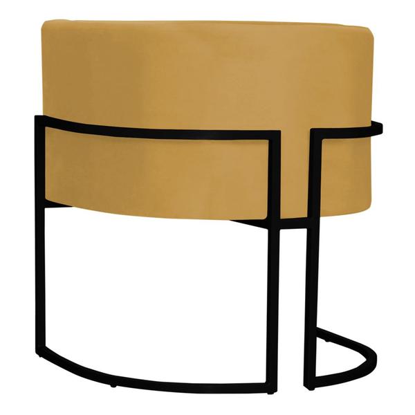 Imagem de Kit 5 Poltronas Decorativa Sala de Estar Luana Base Gold Suede Azul - Montanaris Decor