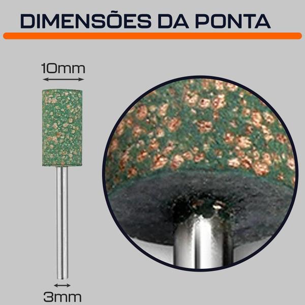 Imagem de Kit 5 Ponta Montada 4-10Mm Borracha Gergelim Micro Retífica