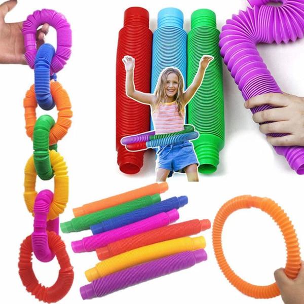 Imagem de Kit 5 Pop Tube Fechado 12 E Aberto 48 Cm Fidget Toy Sensor