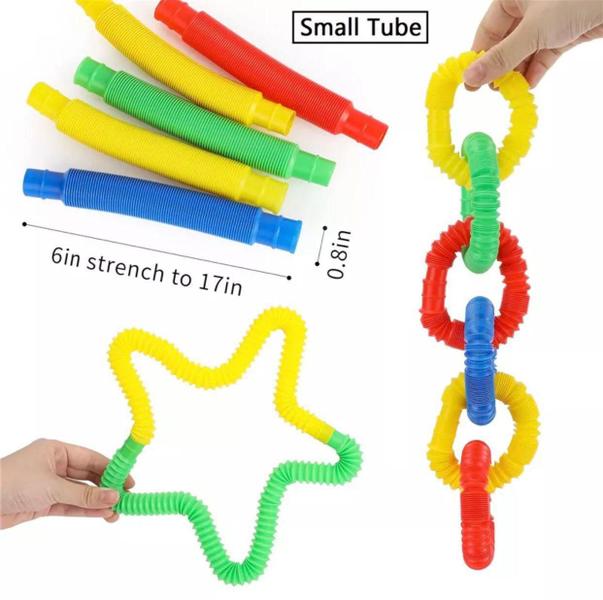 Imagem de Kit 5 Pop Tube Fechado 12 E Aberto 48 Cm Fidget Toy Sensor