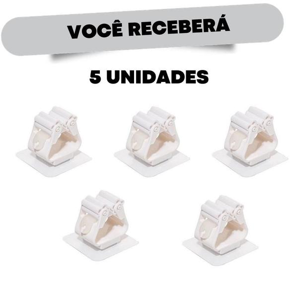 Kit 5 Porta Vassoura MOP Utensílios Multiuso - DualHome Imagem de Kit 5 Porta Vassoura MOP Utensílios Multiuso