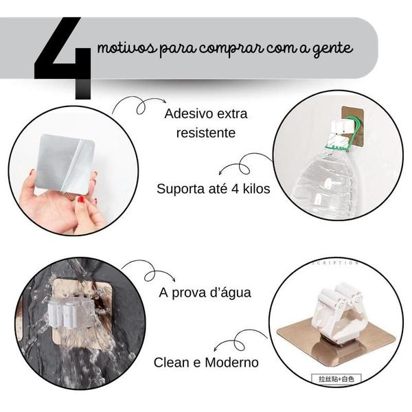 Kit 5 Porta Vassoura MOP Utensílios Multiuso - DualHome Imagem de Kit 5 Porta Vassoura MOP Utensílios Multiuso