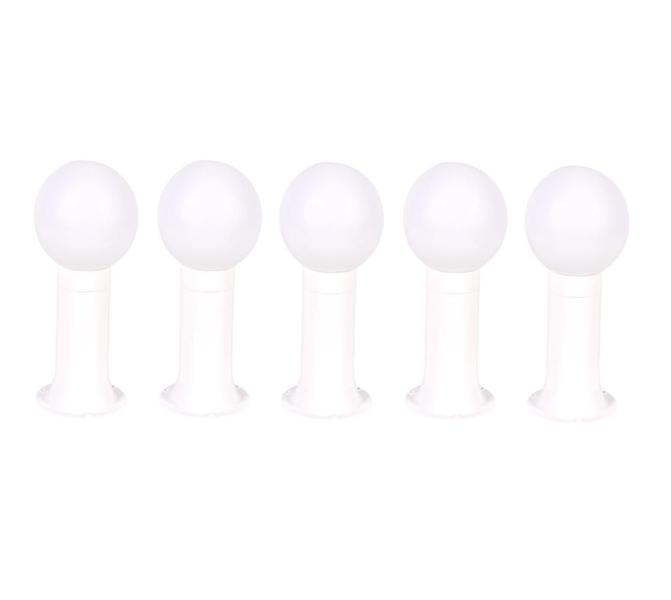 Imagem de Kit 5 Poste Balizador Luminária Globo Jardim 35cm Branco