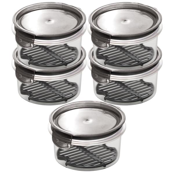 Kit 5 Pote Hermético Vedação Trava Mais 550ml Com Escorredor Multiuso Cozinha Empilhável - Plasútil Imagem de Kit 5 Pote Hermético Vedação Trava Mais 550ml Com Escorredor Multiuso Cozinha Empilhável