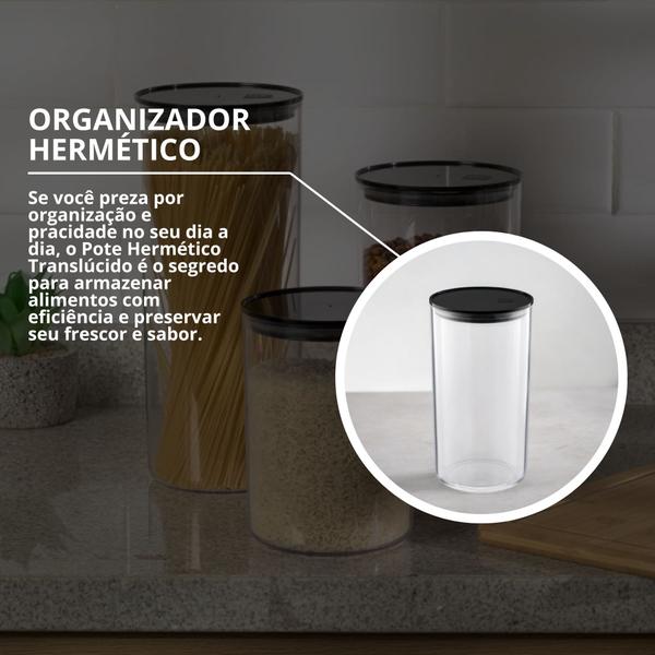 Imagem de Kit 5 Pote Redondo Hermético 1,9L Multiuso Mantimentos Alimentos Design Elegante