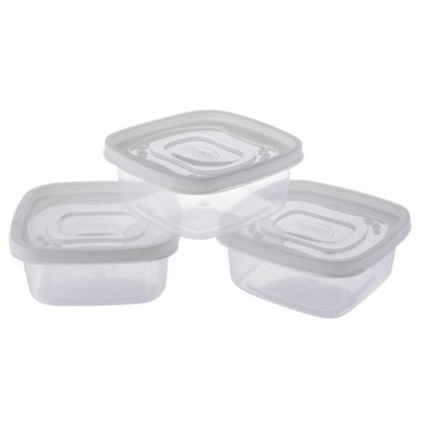 Imagem de Kit 5 Potes Para Alimentos 240 ml Quadrado C/ Tampa Multiuso