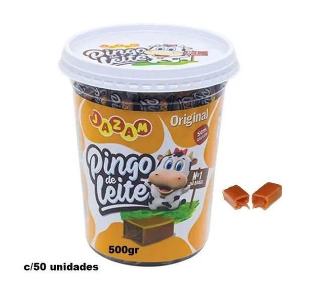 Kit 5 Potes Pingo De Leite Jam Original 500G - 50 Unidades - Jazam Imagem de Kit 5 Potes Pingo De Leite Jam Original 500G - 50 Unidades